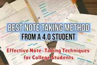 Effective Note-Taking Techniques for College Students Effective Note-Taking Techniques for College Students