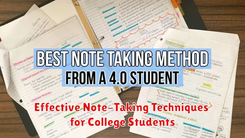 Effective Note-Taking Techniques for College Students